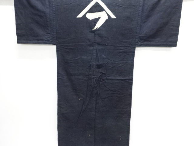 アンティーク　木綿本藍はっぴ(腰紐付き)